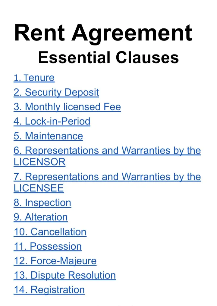 Rent Agreement Format